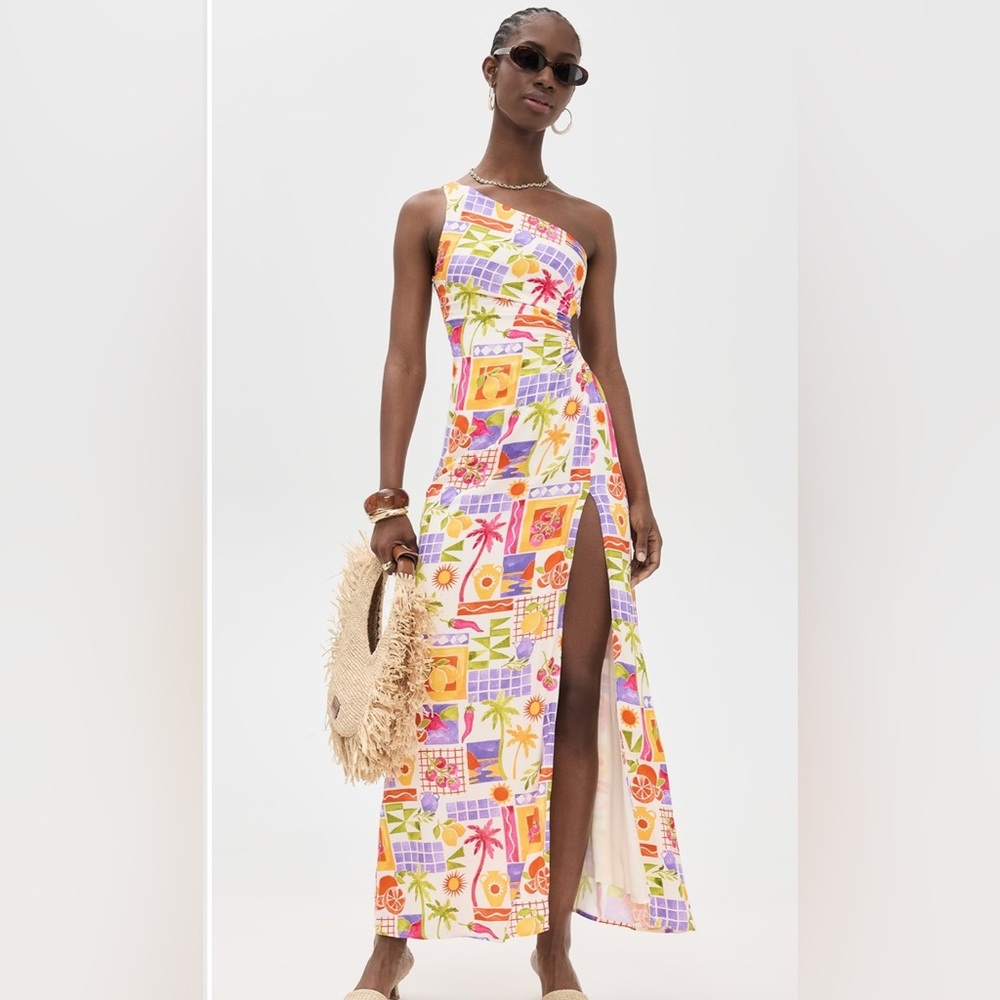Seven Wonders Colorful One-Shoulder Maxi Dress